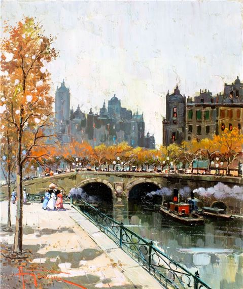 Autumn Cityscape, Paris, France (titled on verso by Antonio Gravina