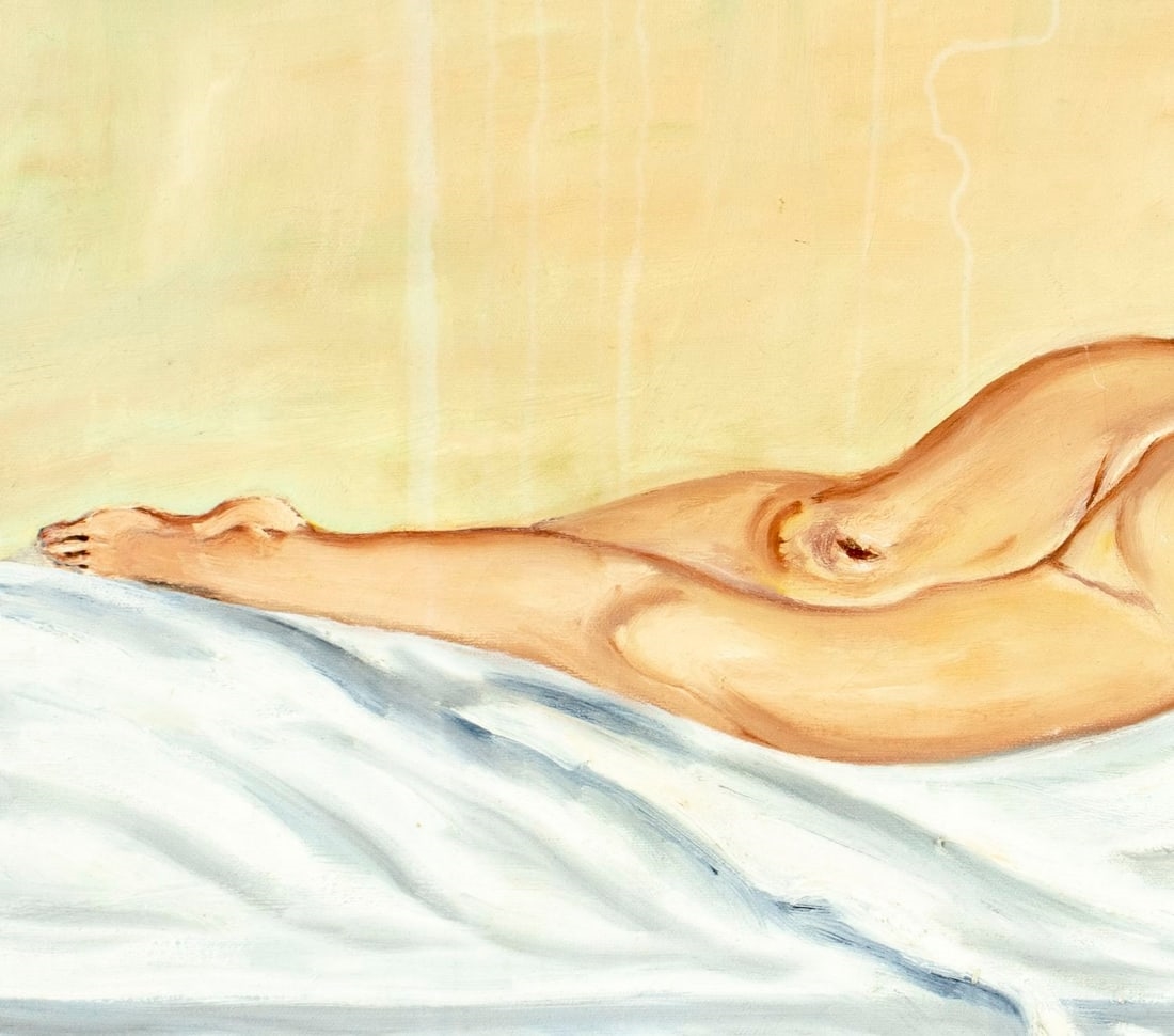 Artwork by E. Feldman, Reclining Nude, Made of oil on canvas