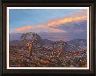 Quivertrees on a Hillside at Dawn - Richard Beyleveldt