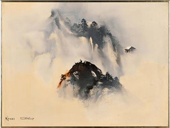 Mountain Peaks with House - Ngai Sing