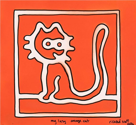 My Lazy Orange Cat by Richard Scott, dated 2024