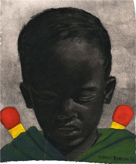 Portrait of a Boy by Tumelo Mphela, dated 2024