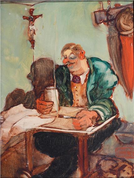 L'artista al tavolo by Kleofas Bogailei