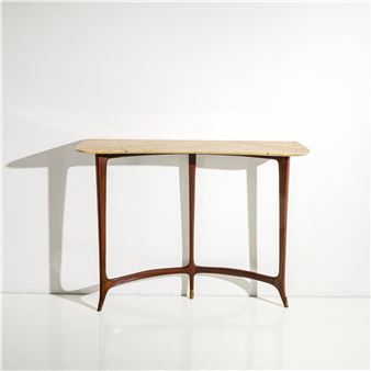 Consolle. Legno di mogano, marmo. Italia, anni '50 ca. - Ezio Minotti