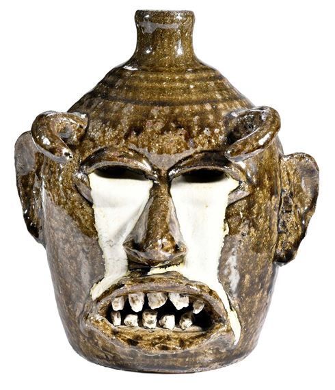 Rare and Important Lanier Meaders Devil Jack-O-Lantern Face Jug