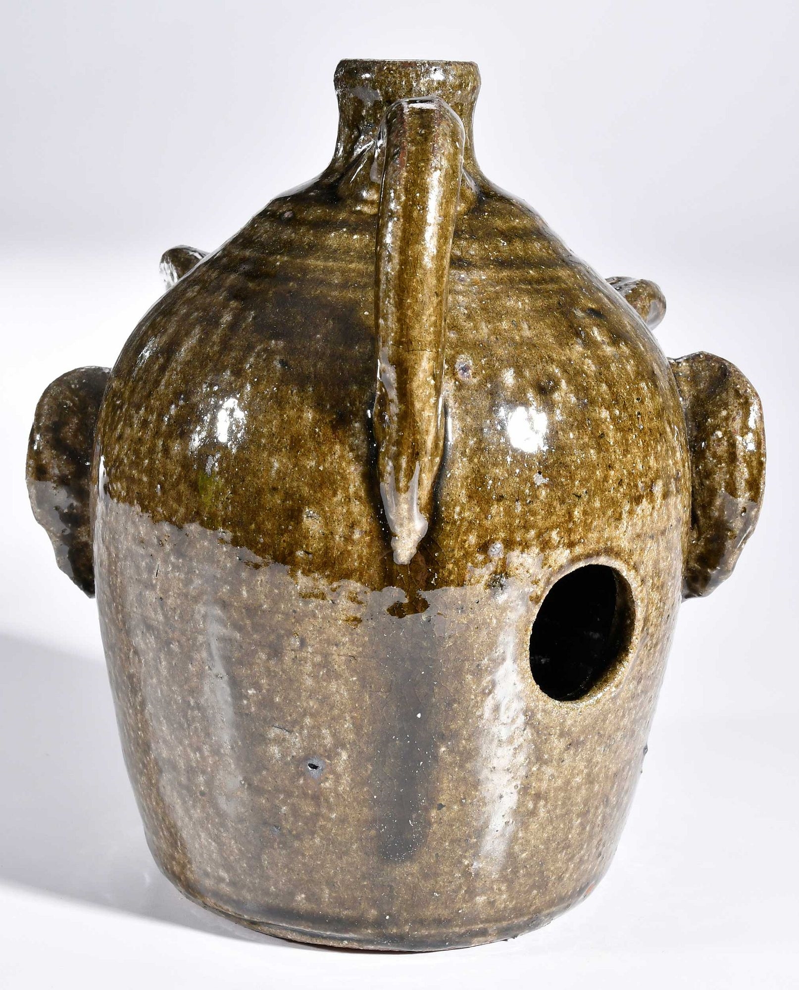 Artwork by Lanier Meaders, Rare and Important Lanier Meaders Devil Jack-O-Lantern Face Jug, Made of glaze