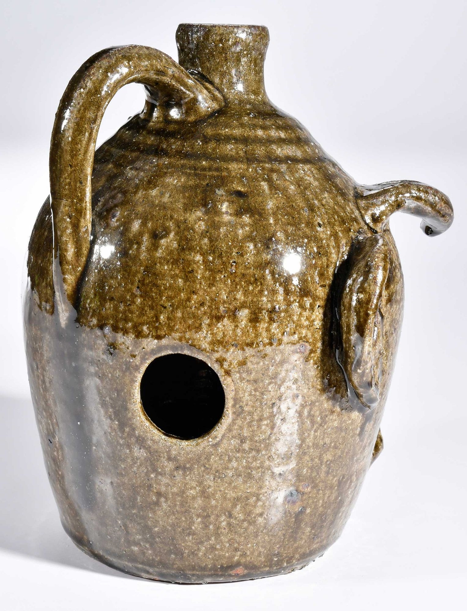 Artwork by Lanier Meaders, Rare and Important Lanier Meaders Devil Jack-O-Lantern Face Jug, Made of glaze