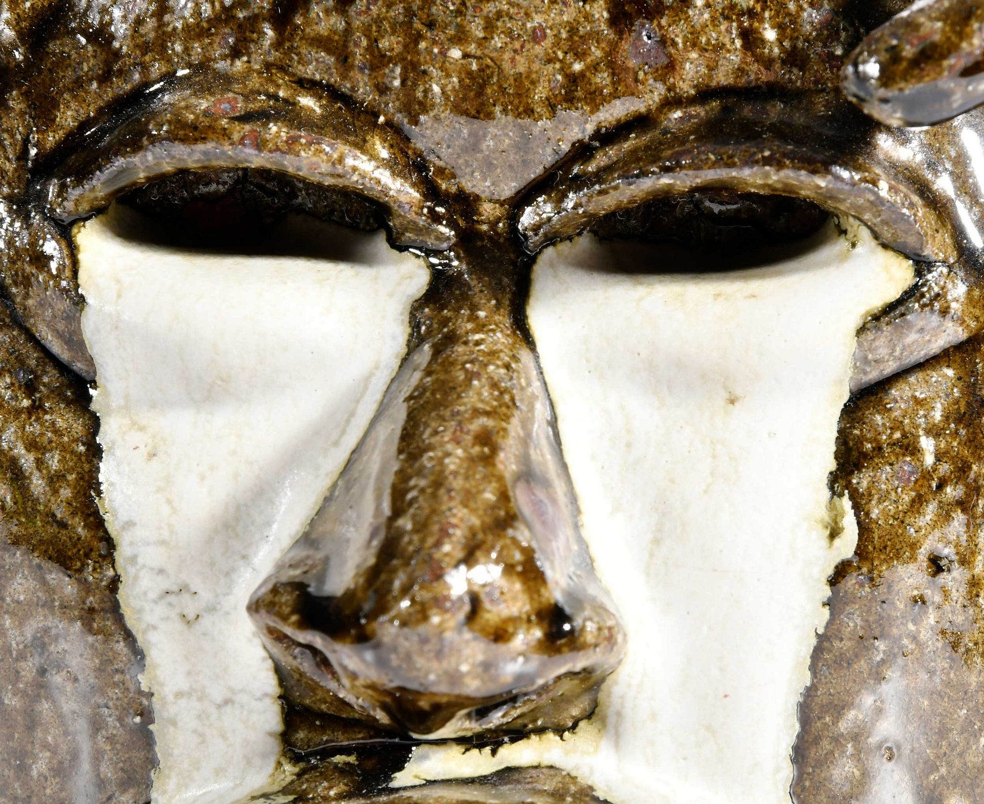 Artwork by Lanier Meaders, Rare and Important Lanier Meaders Devil Jack-O-Lantern Face Jug, Made of glaze