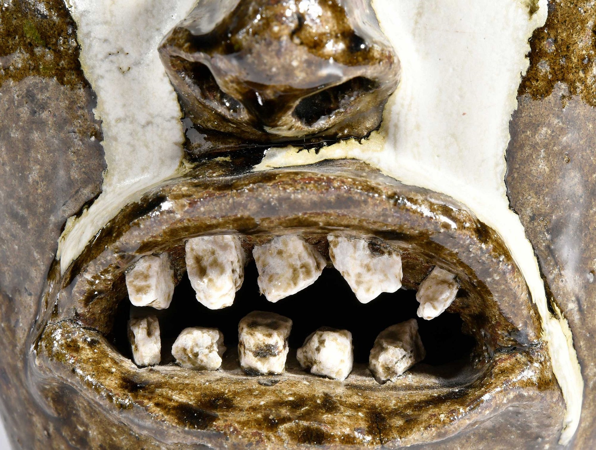 Artwork by Lanier Meaders, Rare and Important Lanier Meaders Devil Jack-O-Lantern Face Jug, Made of glaze