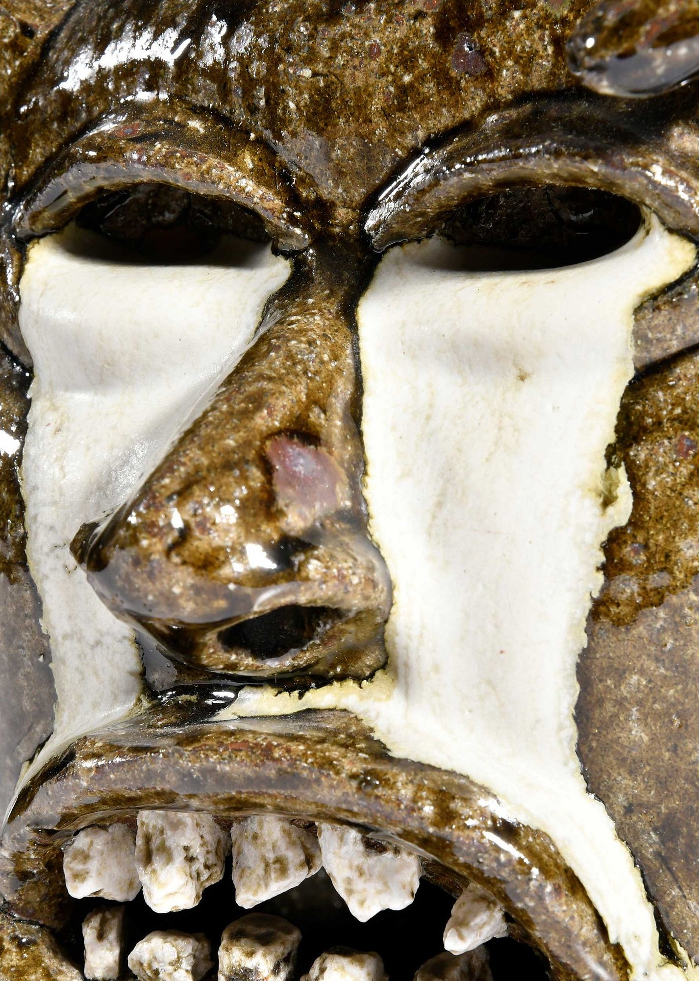 Artwork by Lanier Meaders, Rare and Important Lanier Meaders Devil Jack-O-Lantern Face Jug, Made of glaze