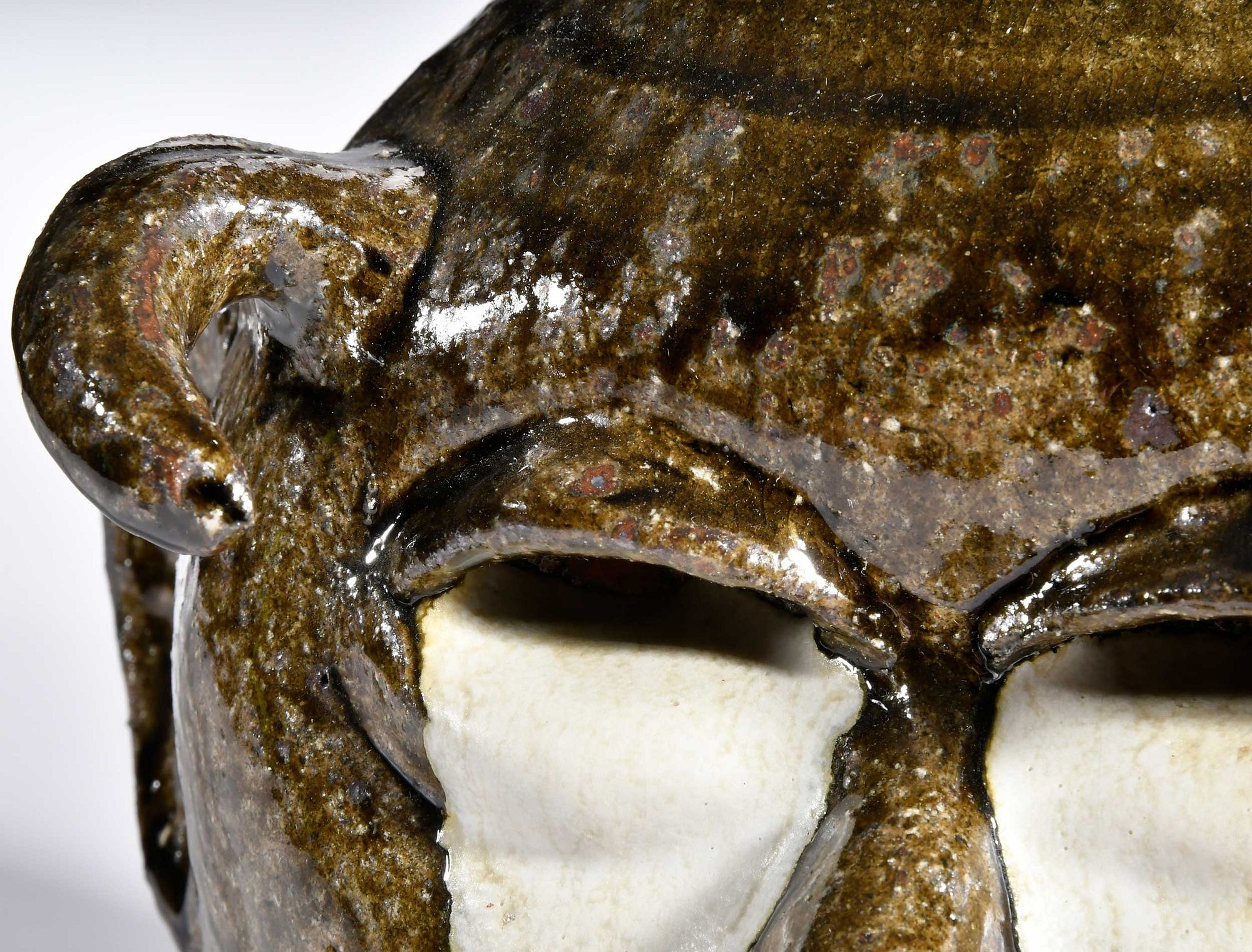 Artwork by Lanier Meaders, Rare and Important Lanier Meaders Devil Jack-O-Lantern Face Jug, Made of glaze