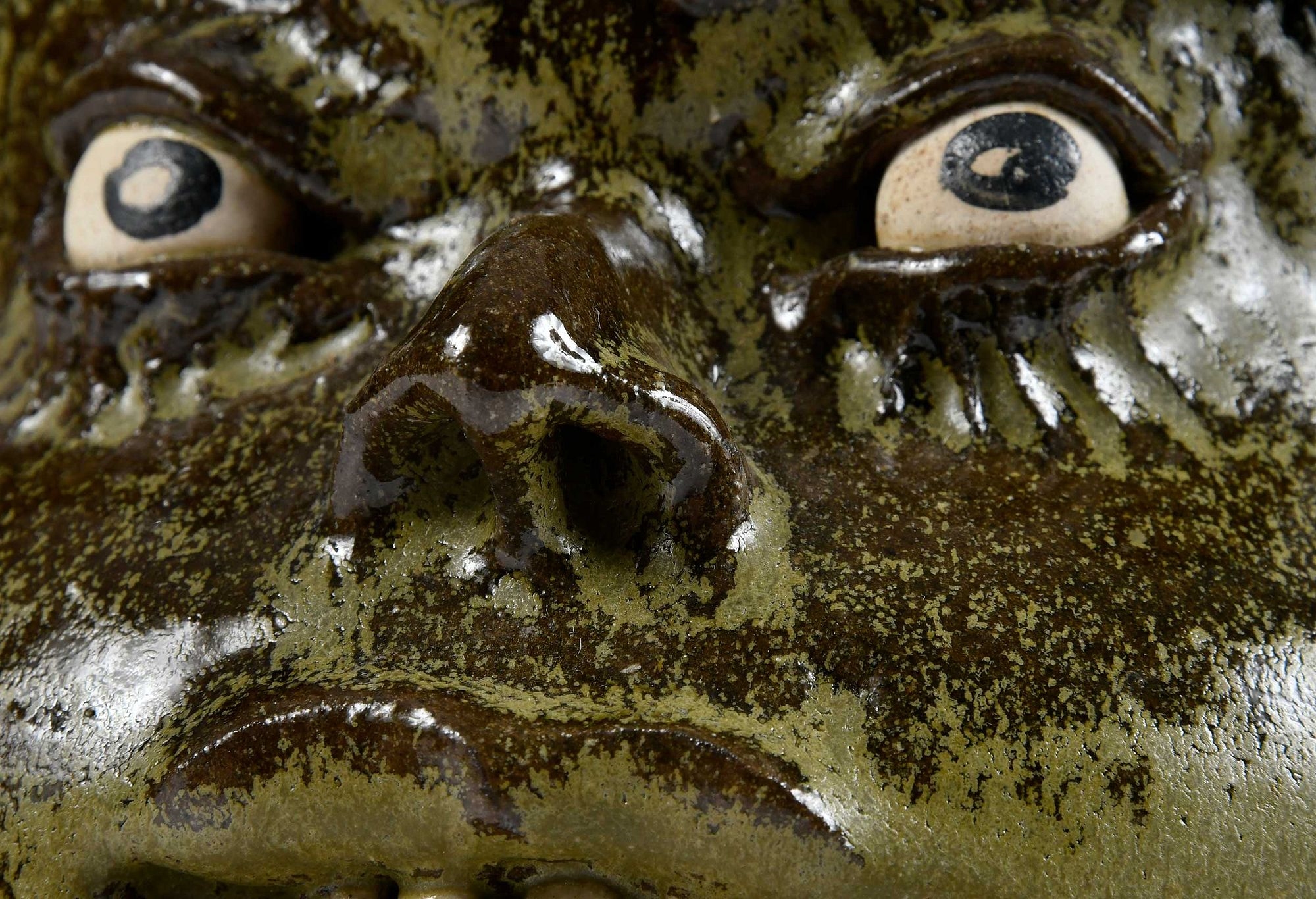 Artwork by Lanier Meaders, Lanier Meaders Double Face Candelabra Stoneware Jug, Made of Stoneware