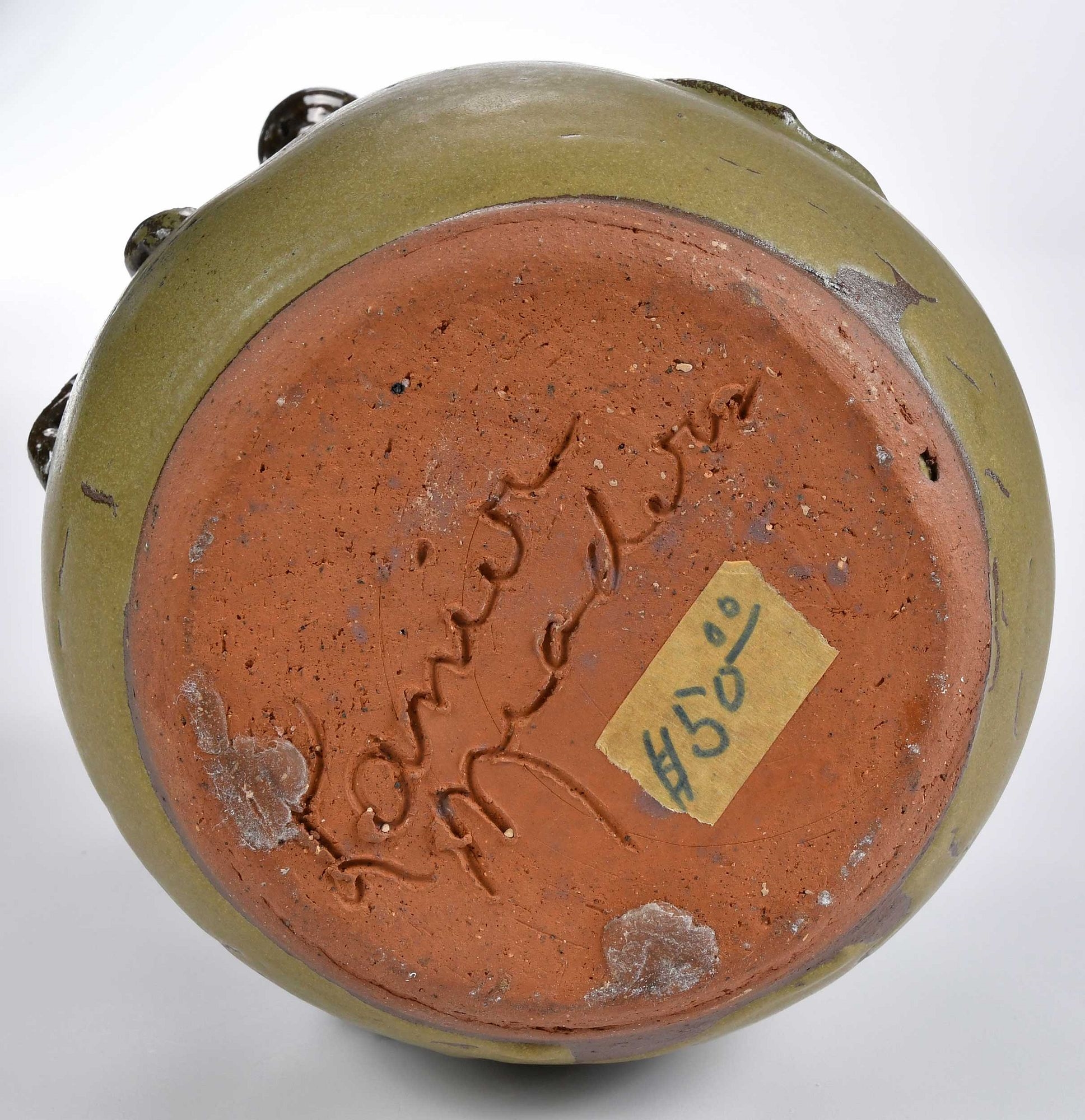 Artwork by Lanier Meaders, Lanier Meaders Double Face Candelabra Stoneware Jug, Made of Stoneware