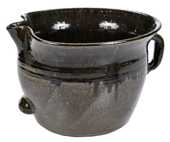 Large Lanier Meaders Georgia Stoneware Cream Pot