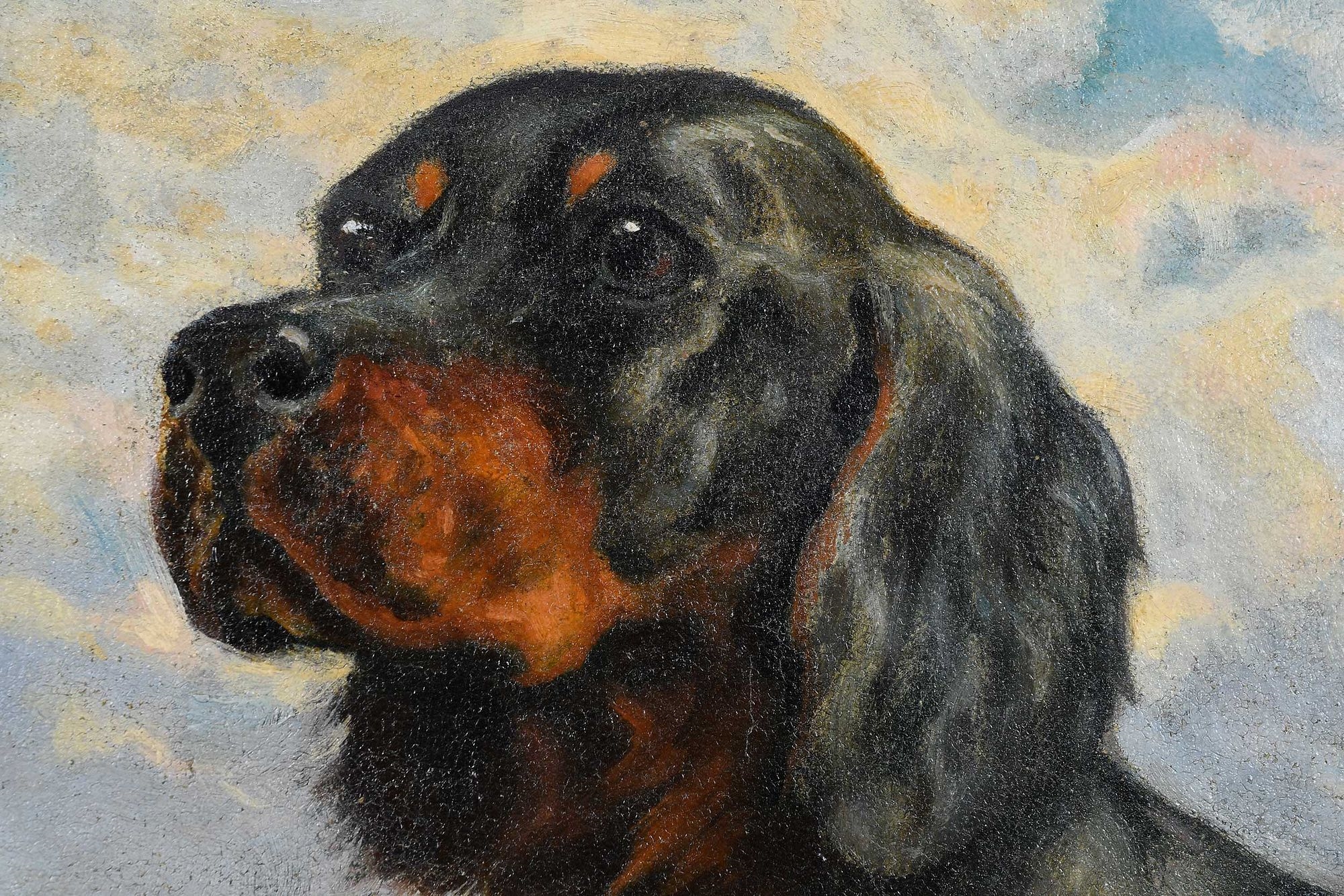 Artwork by Walter Hemenway, Gordon Setters, Made of oil on canvas