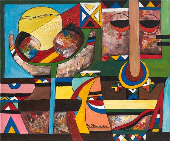 Speelman Mahlangu | ABSTRACTED AFRICAN LIFE | MutualArt
