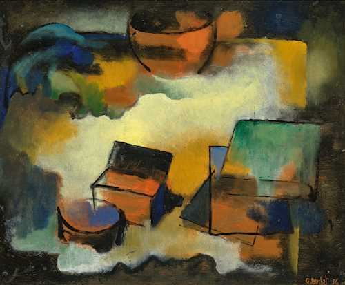 Nature morte aux livres by Gustave Buchet, 1956