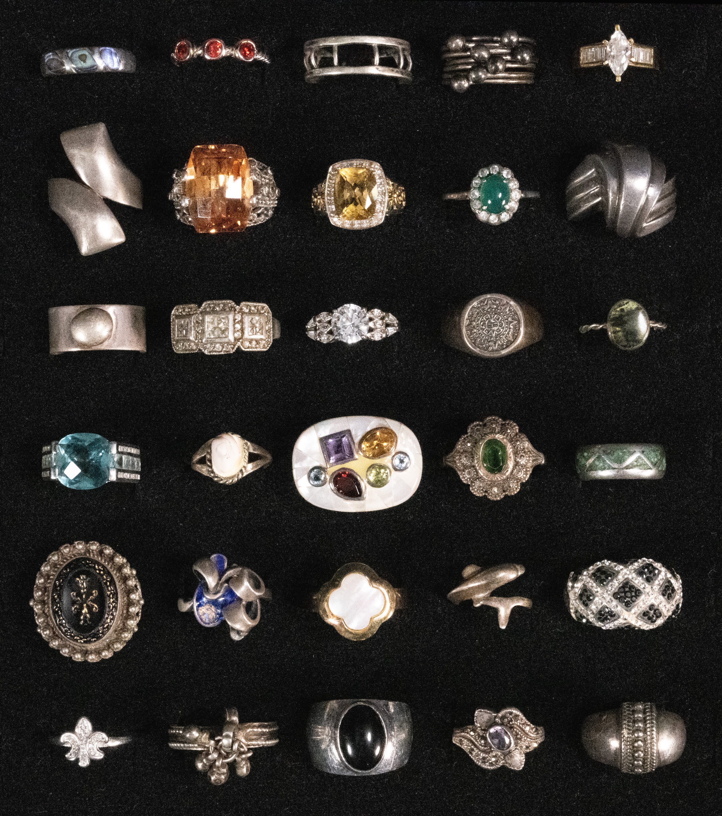 Semi Precious | Large Sterling Silver Ring Collection | MutualArt