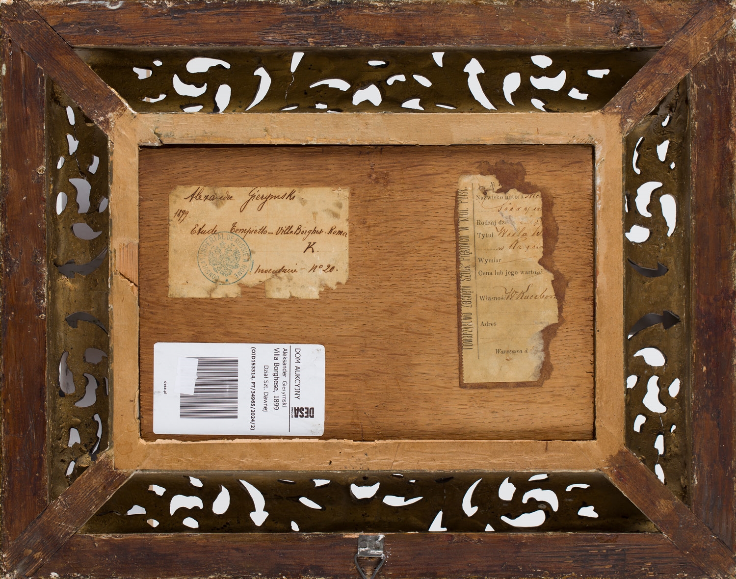 Artwork by Aleksander Gierymski, Willa Borghese in Rome, Made of oil/canvas mounted on panel