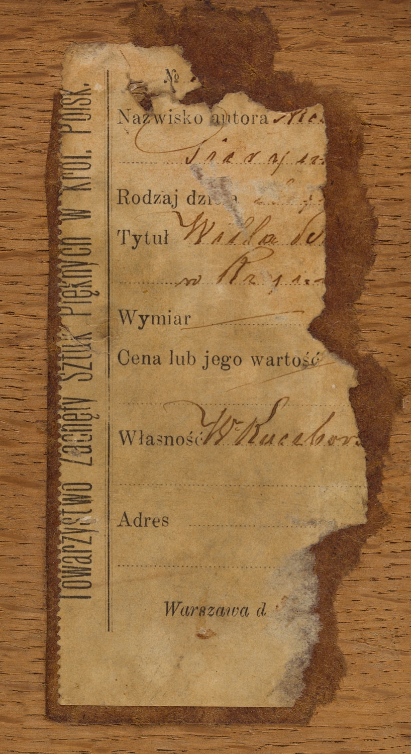 Artwork by Aleksander Gierymski, Willa Borghese in Rome, Made of oil/canvas mounted on panel