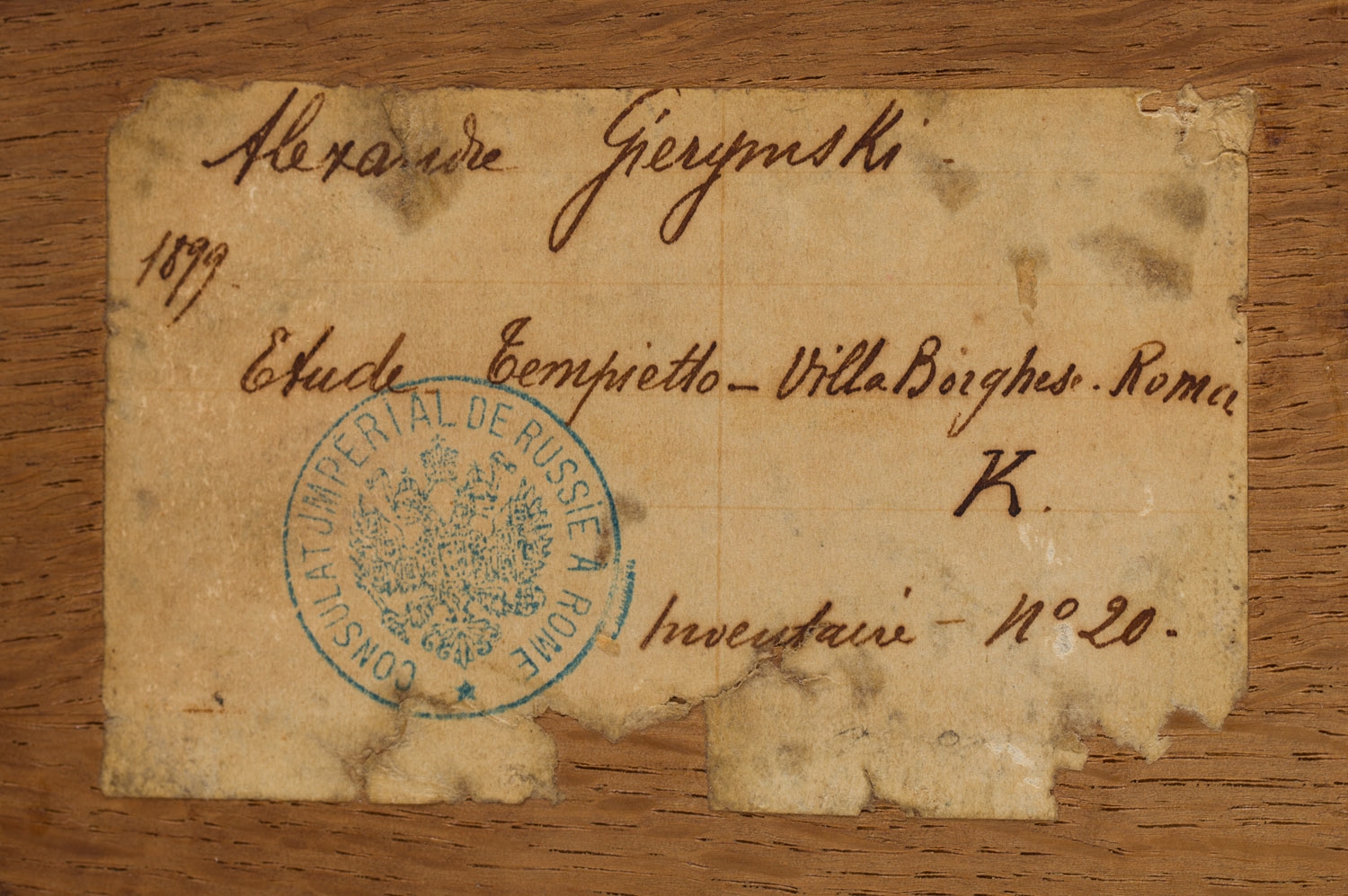 Artwork by Aleksander Gierymski, Willa Borghese in Rome, Made of oil/canvas mounted on panel