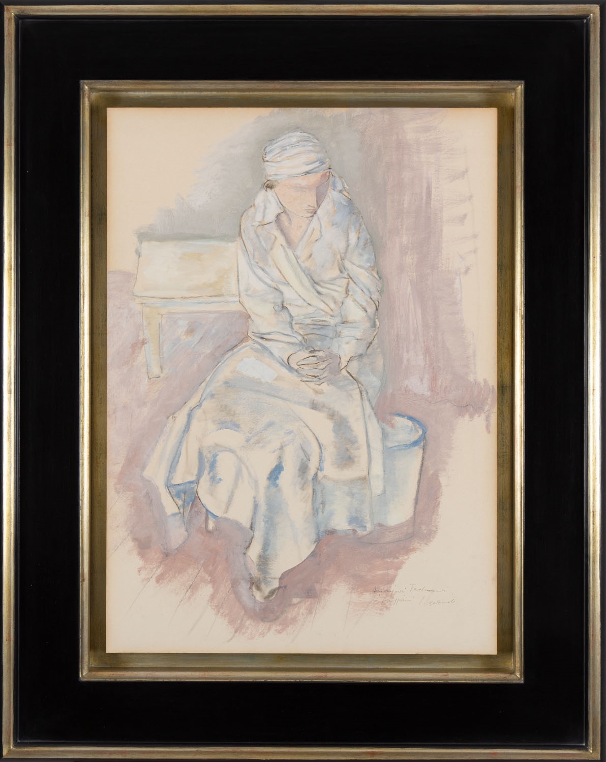 Artwork by Leopold Gottlieb, Woman portrait, Made of oil/paperboard