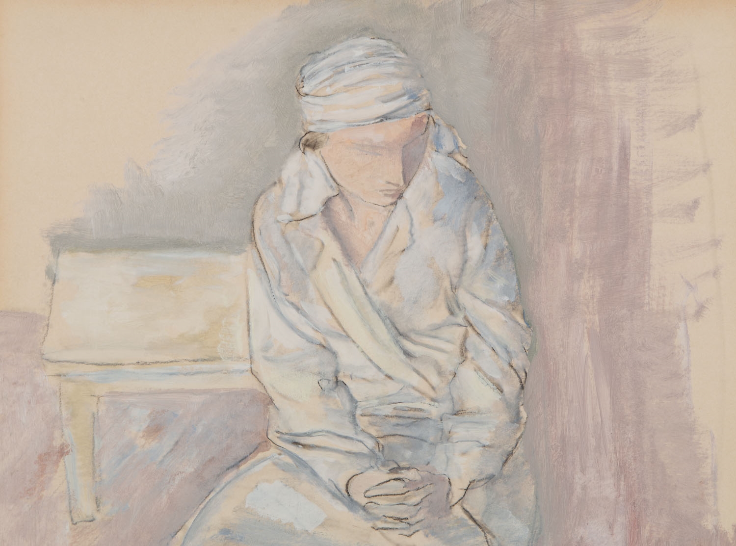 Artwork by Leopold Gottlieb, Woman portrait, Made of oil/paperboard