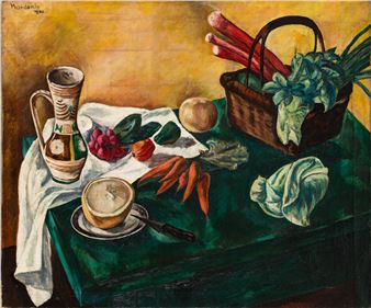Still life with a jug and vegetables - Simon Mondzain