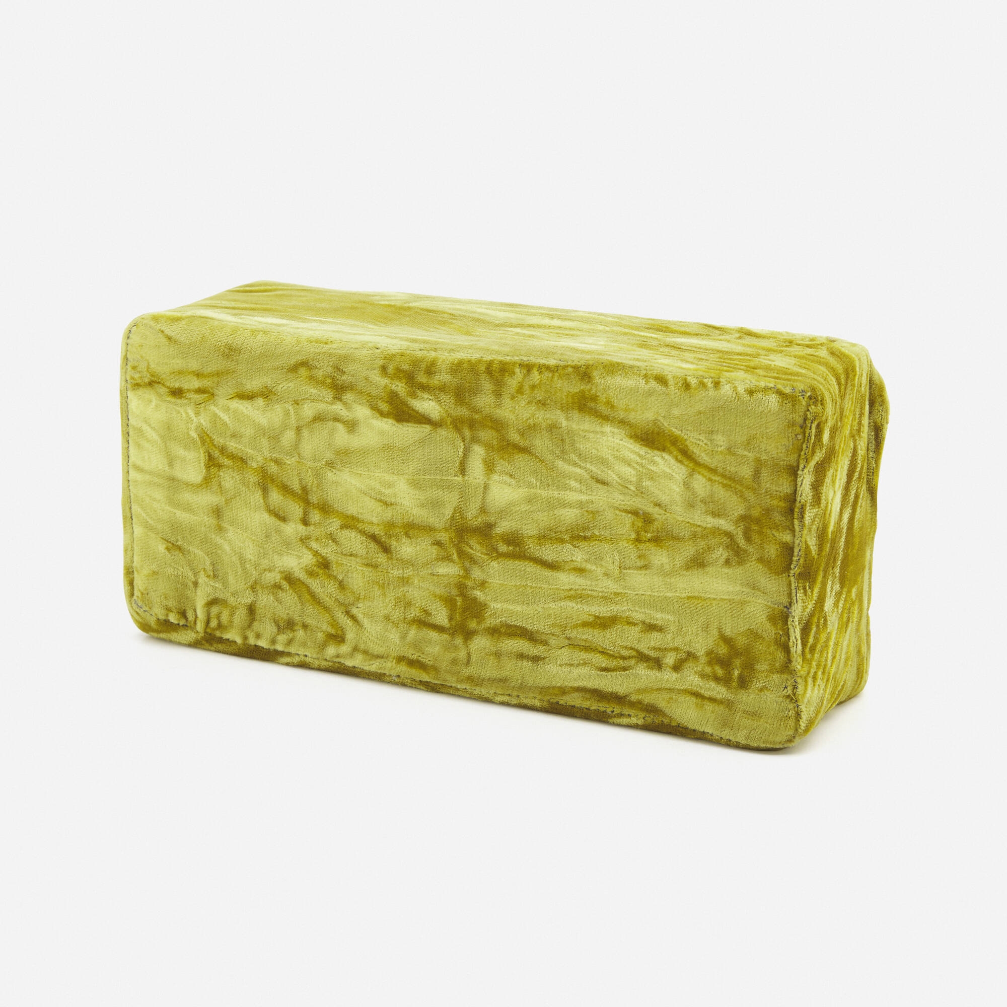 Artwork by Beverly Semmes, Gold Brick, Made of clay, velvet