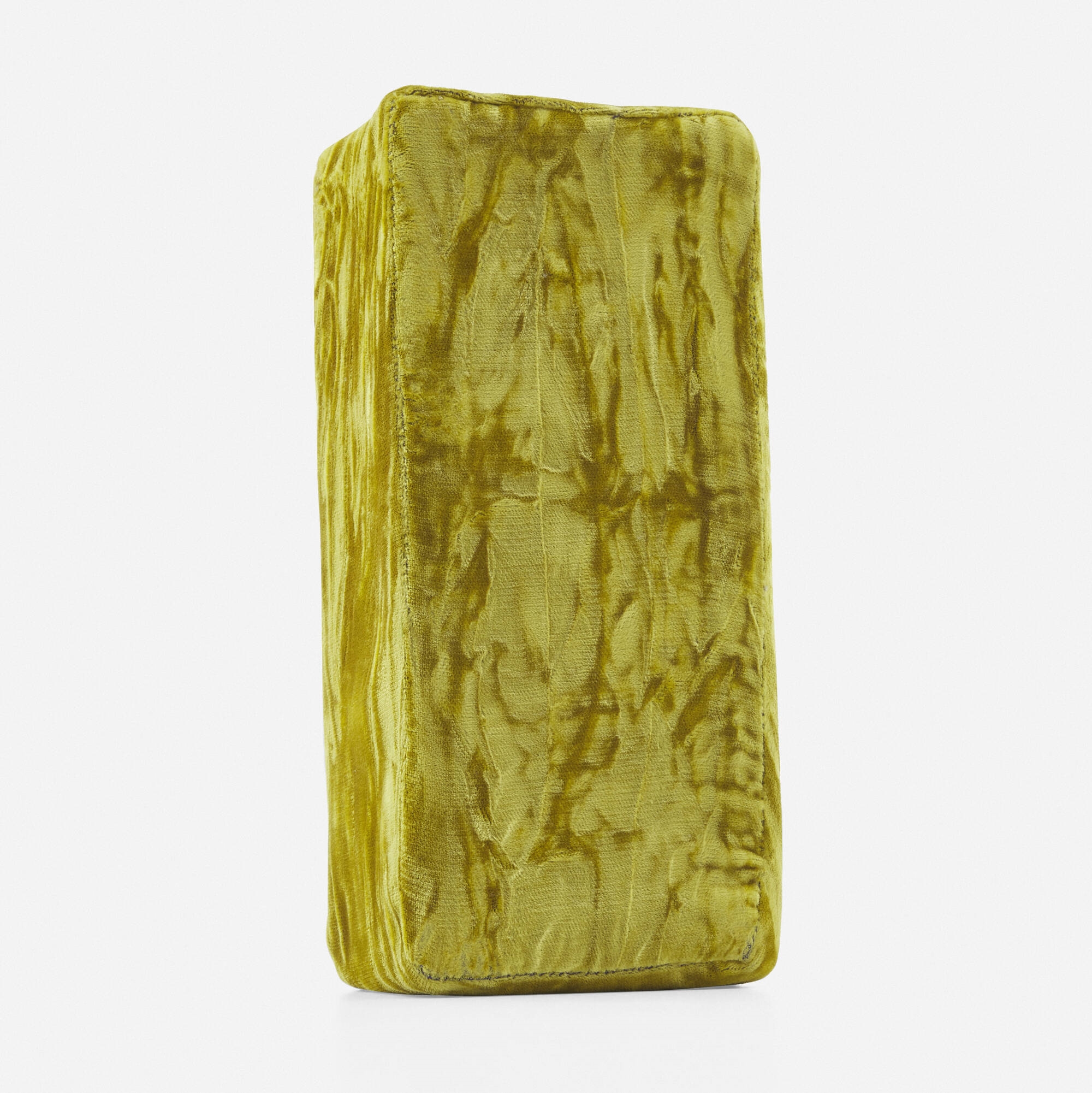 Artwork by Beverly Semmes, Gold Brick, Made of clay, velvet