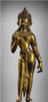 A GILT-BRONZE FIGURE OF PADMAPANI - Albert Schneider