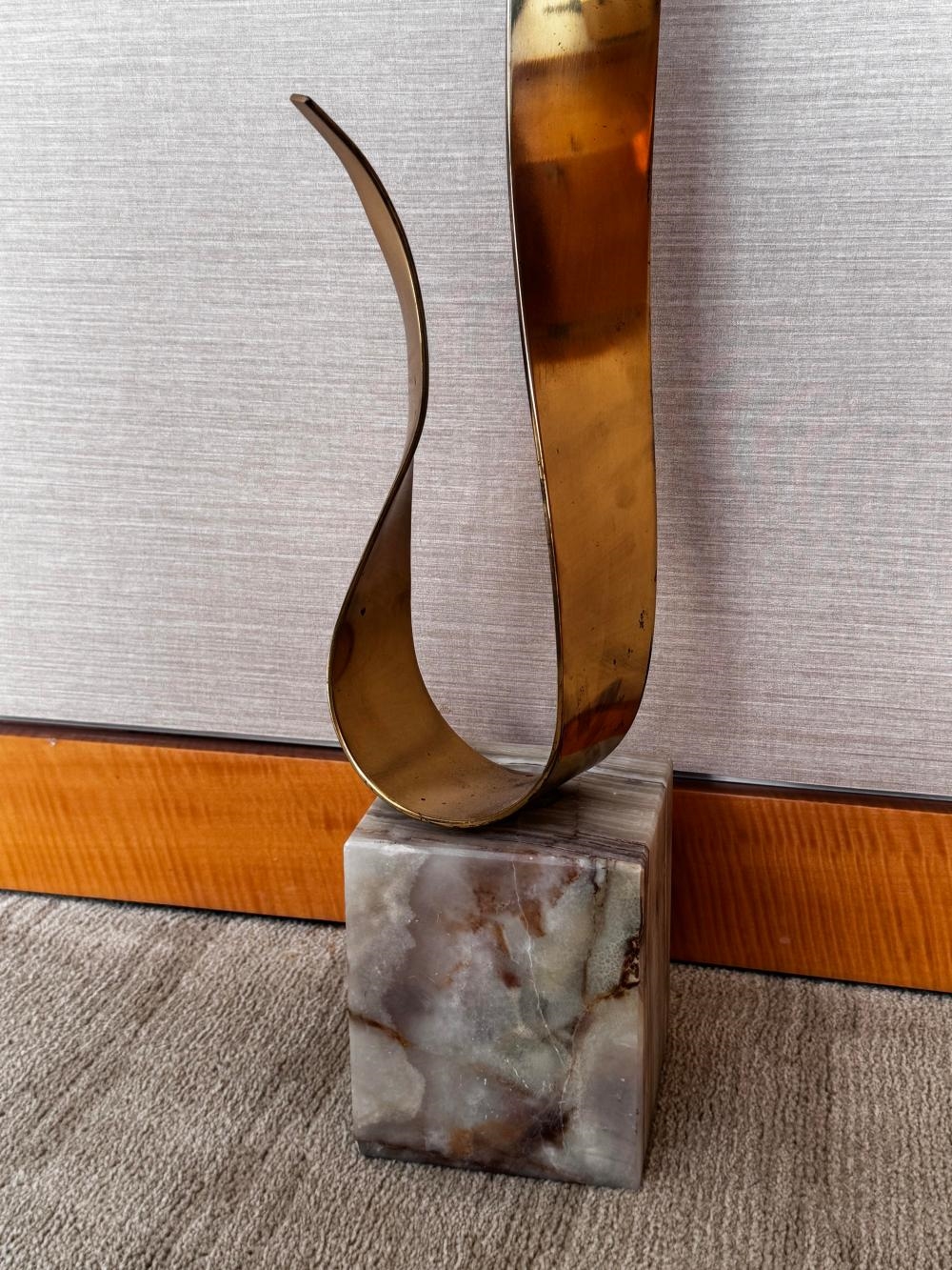 Curtis Jeré | Brass Ribbon Sculpture (1981) | MutualArt