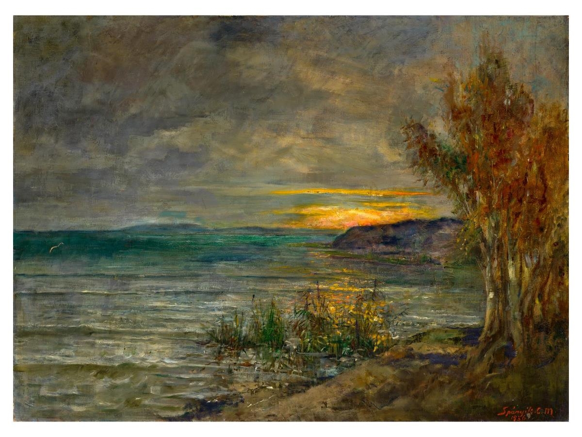 Kornel Spanyik | Tóparti alkony (1936) | MutualArt