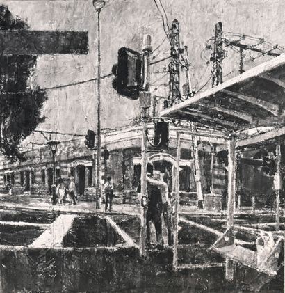 Nicholas HARDING (1956-2022)
Queen's Bridge, 2005
Ink on paper
123 x 120 cm
Provenance: Rex Irwin, Australia by Nicholas Harding, 2005