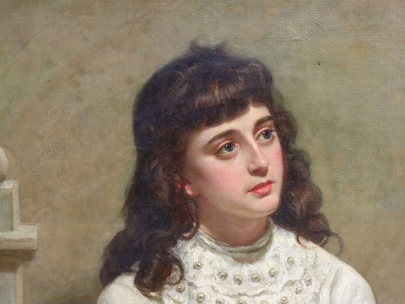 Alfred Morgan | Portrait of a Girl (1890) | MutualArt