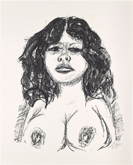 Halbakt von vorn by Otto Dix, 1966