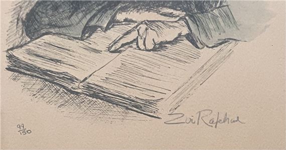 Zvi Raphaeli | A Jew studies Torah | MutualArt