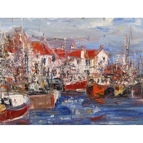 MARK HOLDEN - BUSY PORT PITTENWEEM by Mark Holden