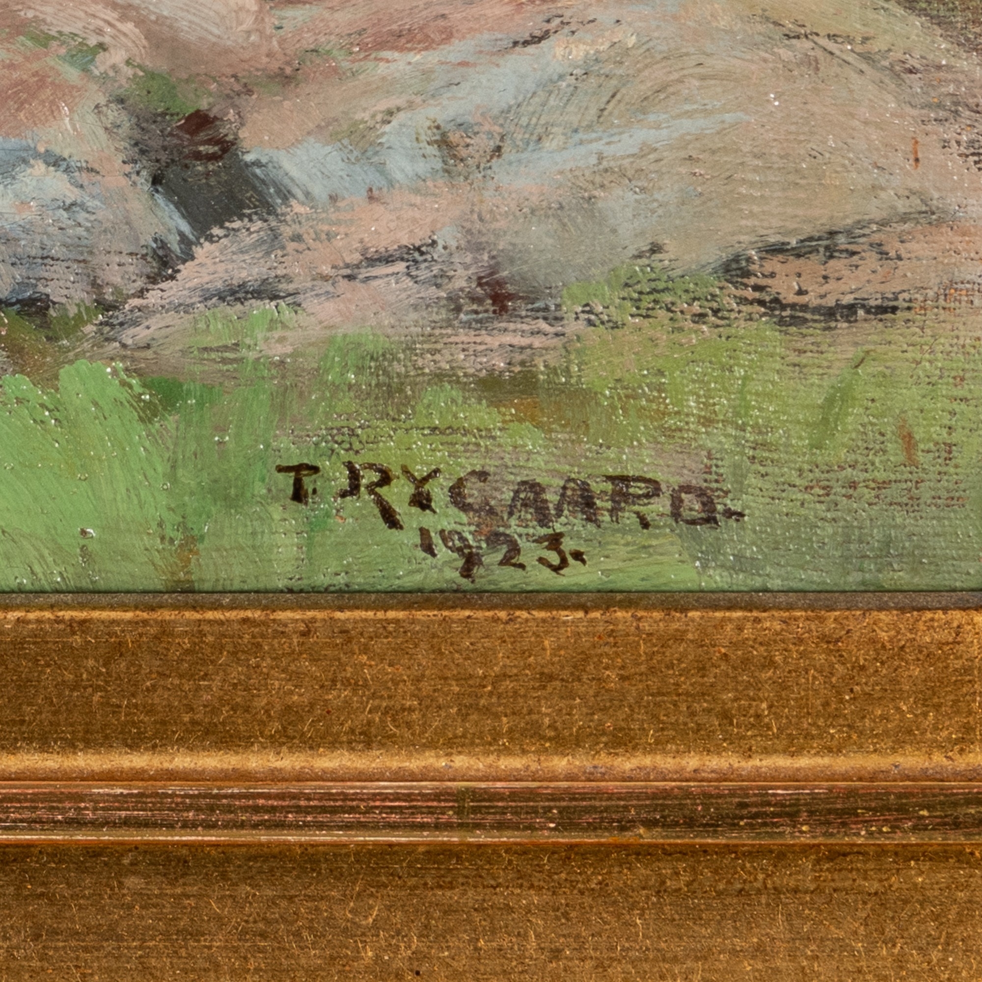 Artwork by Thorvald Rygaard, Fiord landscape, Made of oil