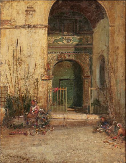 Green Door, Algeria, Africa by Louis Comfort Tiffany, executed in 1876