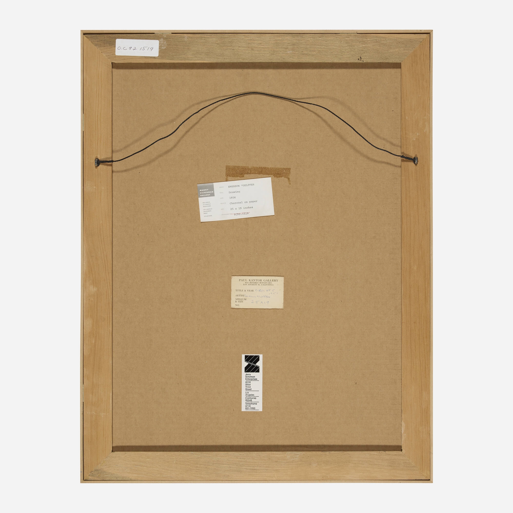 Artwork by Emerson S. Woelffer, Birds at 5, Made of charcoal on paper