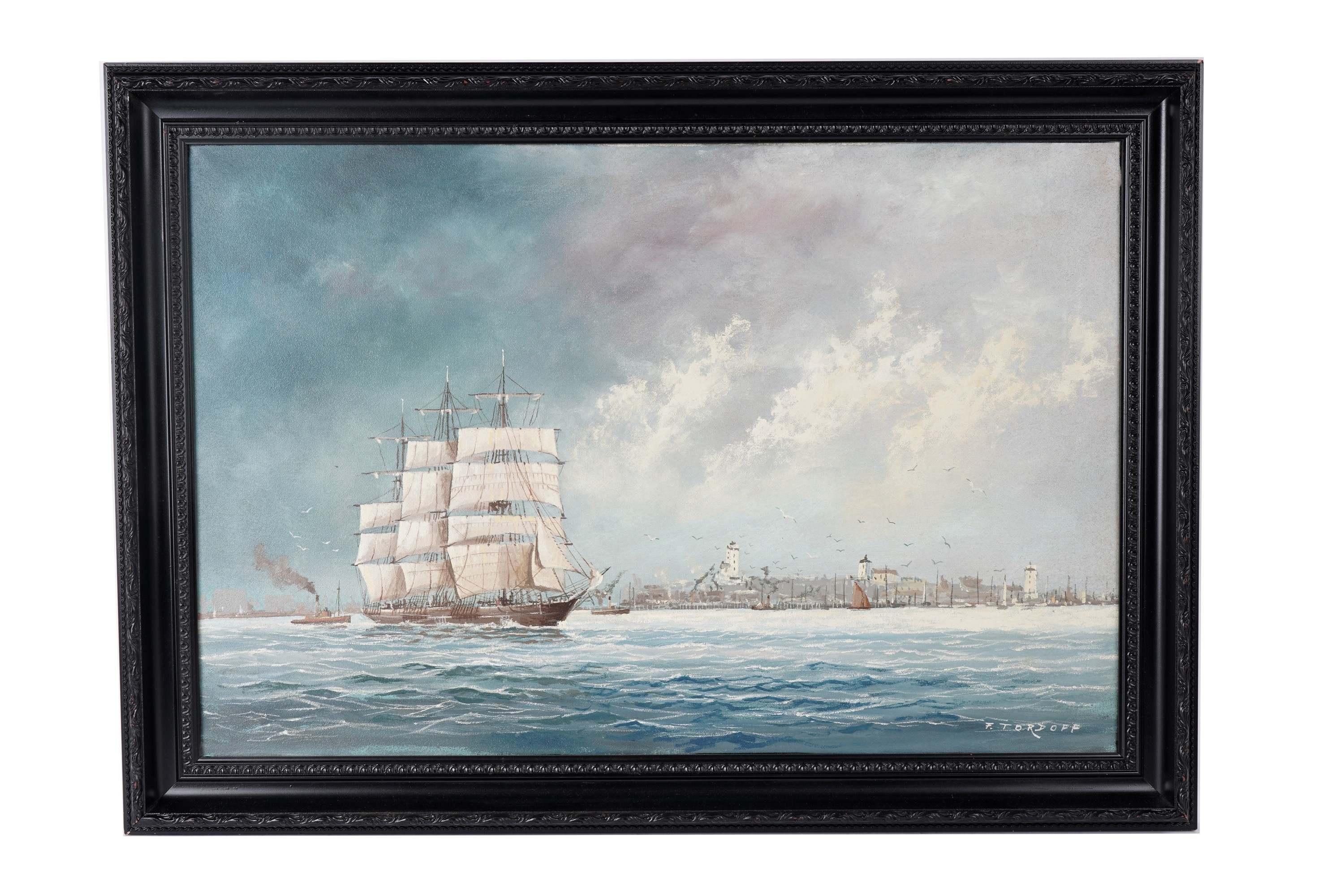Artwork by Fred Tordoff, Off the Coast at North Shields, Made of oil on canvas