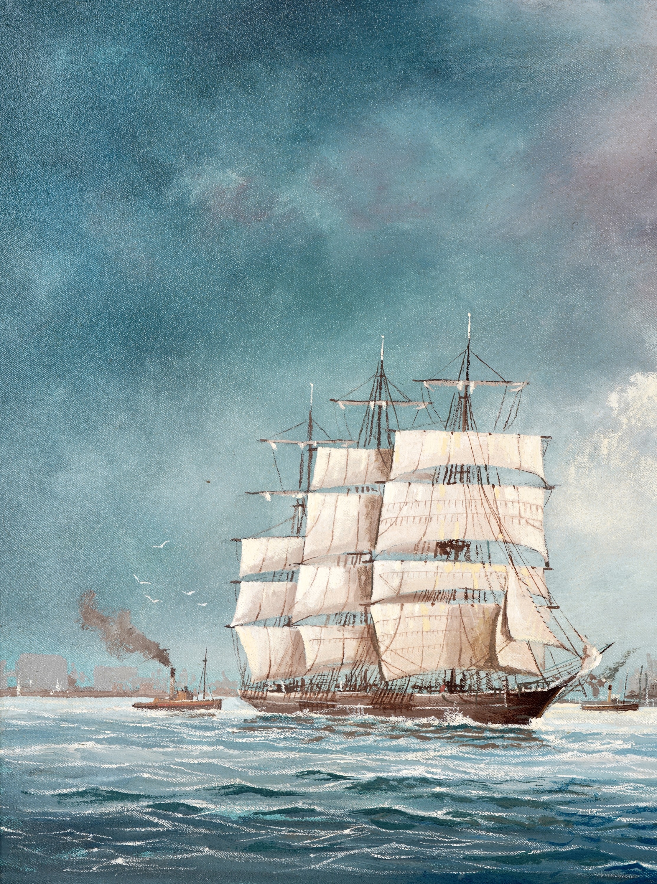 Artwork by Fred Tordoff, Off the Coast at North Shields, Made of oil on canvas