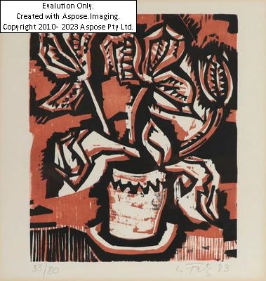 Artwork by Leopold Fetz, Blumenstock, Made of woodcut on vellum