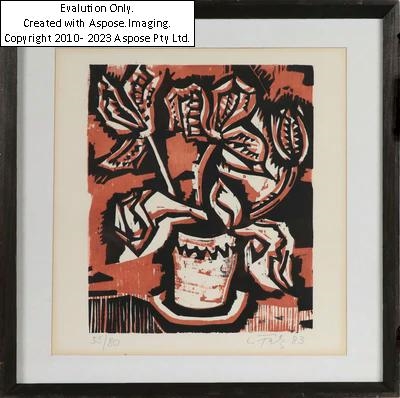 Artwork by Leopold Fetz, Blumenstock, Made of woodcut on vellum