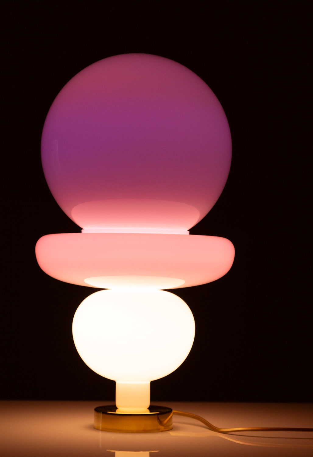 Artwork by Michal Korchowiec, Light sculptures 25# 1.10, Made of brass, glass