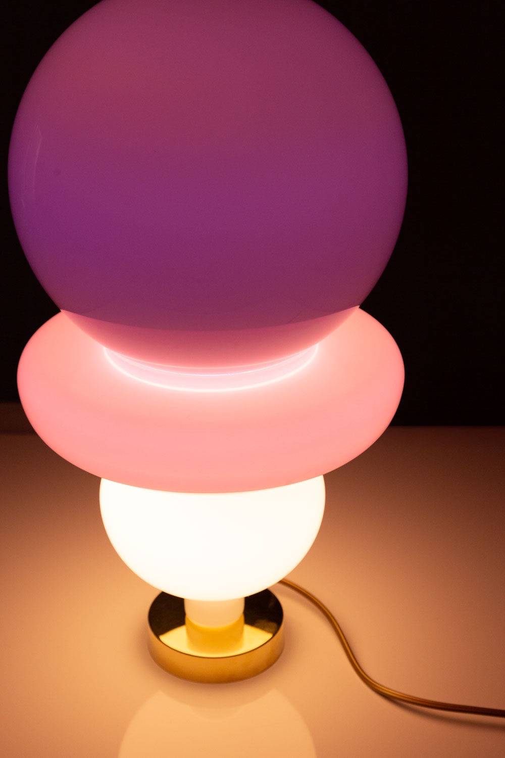 Artwork by Michal Korchowiec, Light sculptures 25# 1.10, Made of brass, glass