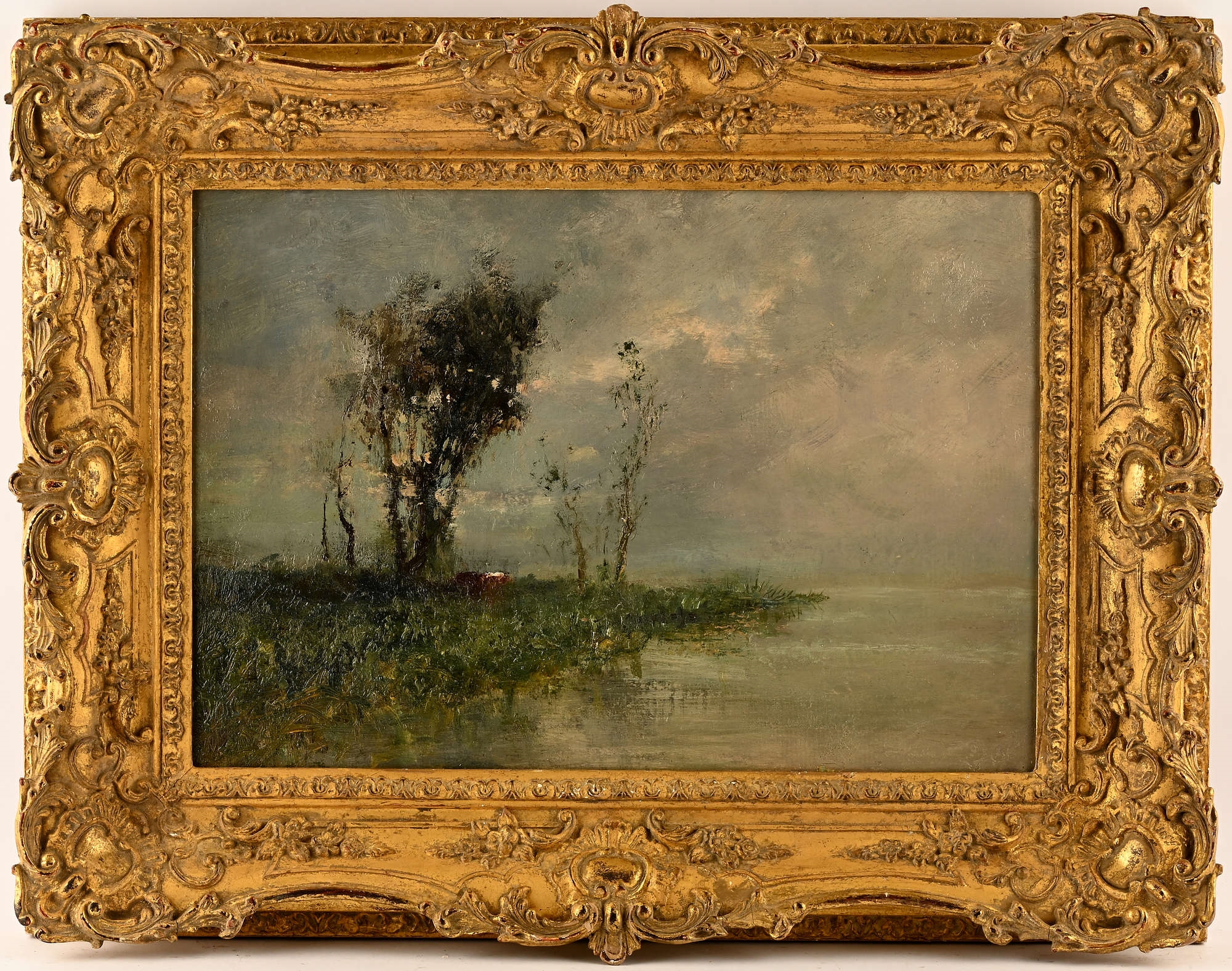 Artwork by George A. Boyle, Attributed to George Boyle (British 1826-1899), cattle resting beneath a tree, oil on board, 28.5 x 41.5cm, Made of oil on board