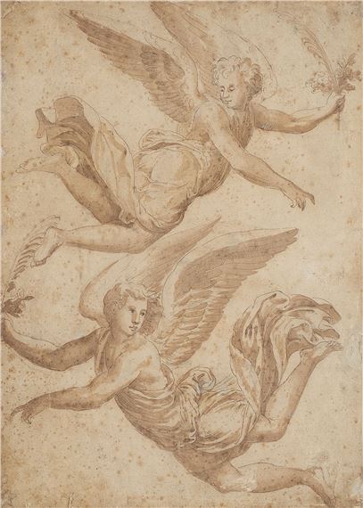 Estudio de ángeles volando by Italian School, 16th Century