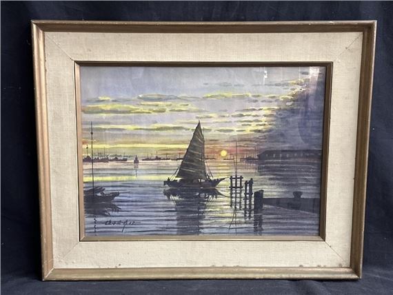 Signed water color on paper dated 1957 - Zhao Zian